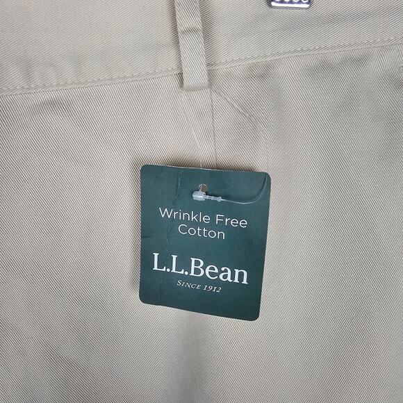 L.L. Bean Women's Wrinkle-Free Cotton Pants 14 Medium Tall NWT Beige - Picture 2 of 6